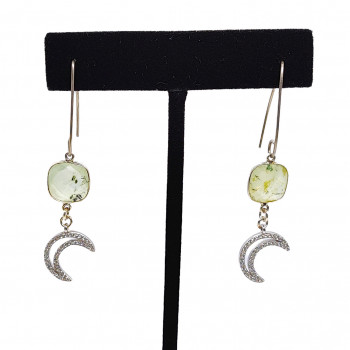 Long crescent moon earrings