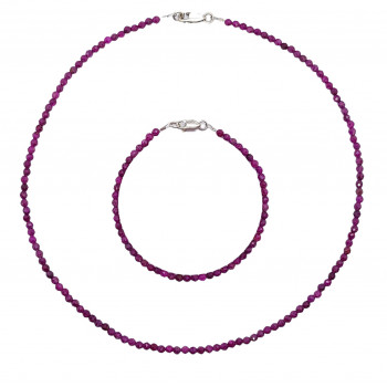 Raw Ruby Necklace and bracelet set 