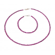 Raw Ruby Necklace and bracelet set 